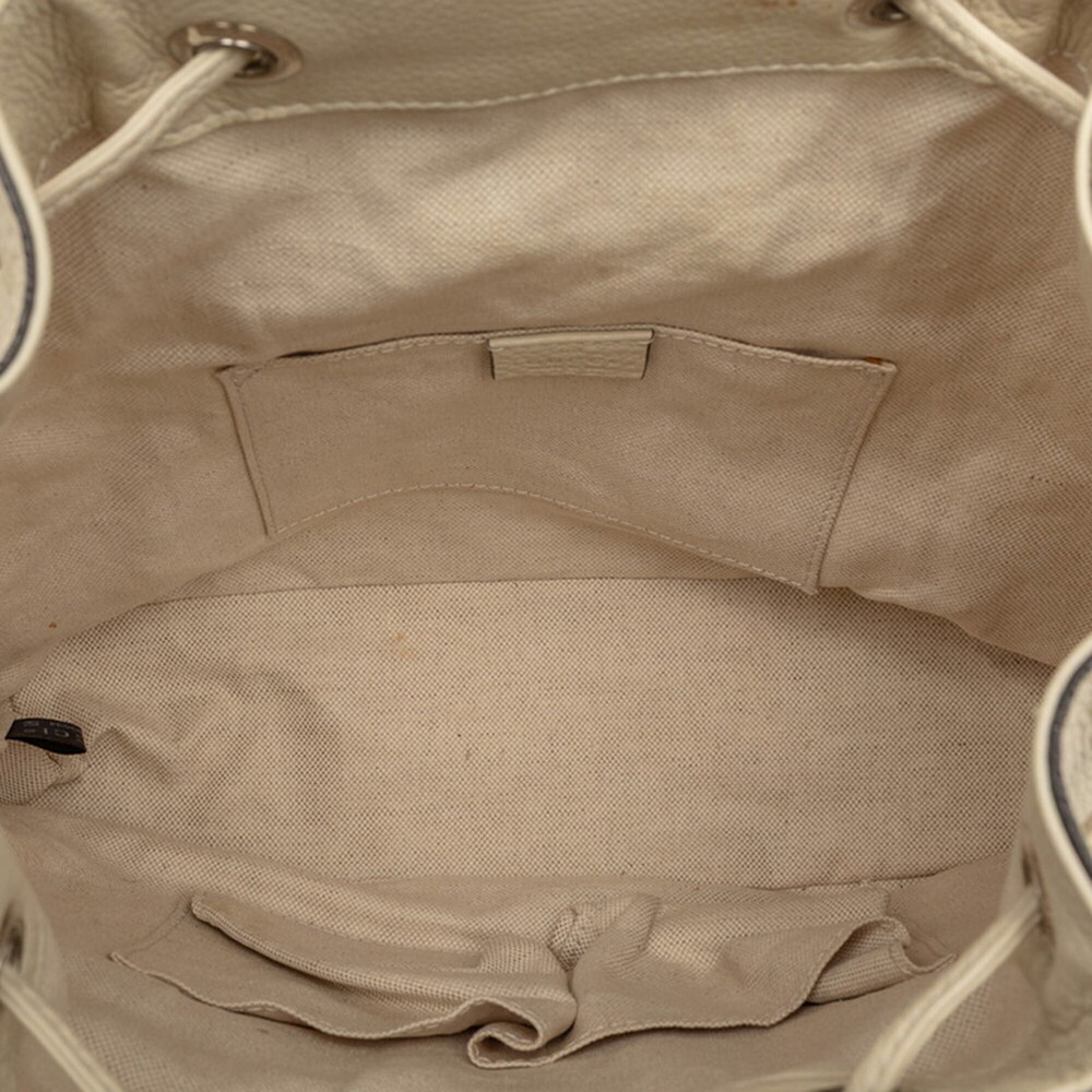 GUCCI White Leather Bamboo Backpack - Picture 4 of 7